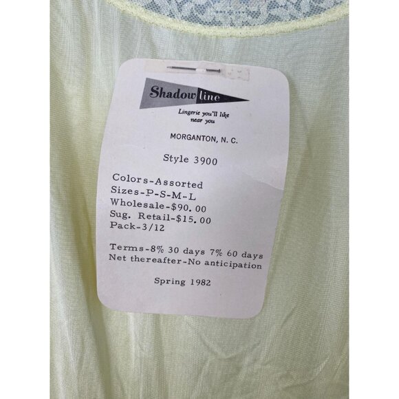 Vintage NWT Shadowline 80s Nightgown with Lace Detail, Size Small, Light Yellow - Picture 9 of 9